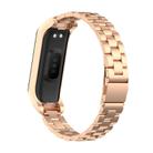 For Samsung Galaxy Fit 2 xDfind Metal Frame Integrated Three-beads Steel Watch Band(Rose Gold) - 2