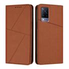 For vivo V21s Strong Magnetic Frosted Flip Leather Phone Case(Coffee Color) - 1