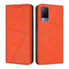 For vivo V21s Strong Magnetic Frosted Flip Leather Phone Case(Orange) - 1