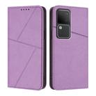 For vivo V30 / V30 Pro Global Strong Magnetic Frosted Flip Leather Phone Case(Light Purple) - 1