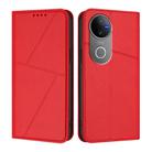 For vivo V50 Strong Magnetic Frosted Flip Leather Phone Case(Red) - 1