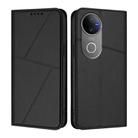 For vivo V50 Strong Magnetic Frosted Flip Leather Phone Case(Black) - 1