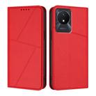 For vivo Y02 / Y02A / Y02t / Y11 2023 Strong Magnetic Frosted Flip Leather Phone Case(Red) - 1