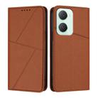 For vivo Y03 Global Strong Magnetic Frosted Flip Leather Phone Case(Coffee Color) - 1