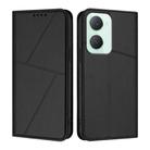 For vivo Y03 Global Strong Magnetic Frosted Flip Leather Phone Case(Black) - 1