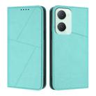 For vivo Y03 Global Strong Magnetic Frosted Flip Leather Phone Case(Light Blue) - 1