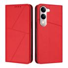 For vivo Y04 4G / Y29s 5G Global Strong Magnetic Frosted Flip Leather Phone Case(Red) - 1