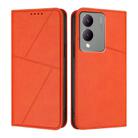 For vivo Y17s 4G Global / Y28 5G India Strong Magnetic Frosted Flip Leather Phone Case(Orange) - 1