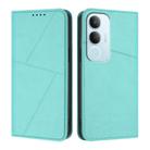For vivo Y19s 4G Global Strong Magnetic Frosted Flip Leather Phone Case(Light Blue) - 1