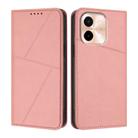 For vivo Y28 4G Strong Magnetic Frosted Flip Leather Phone Case(Pink) - 1