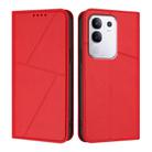 For vivo Y29 4G Strong Magnetic Frosted Flip Leather Phone Case(Red) - 1