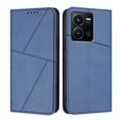 For vivo Y35 4G / Y77 / Y77e Strong Magnetic Frosted Flip Leather Phone Case(Royal Blue) - 1