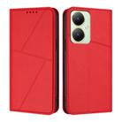 For vivo Y35m+ / Y35+ / Y27 4G 2023 Strong Magnetic Frosted Flip Leather Phone Case(Red) - 1