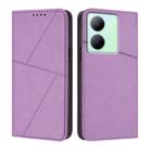 For vivo Y36 4G / 5G Global / Y36 4G India Strong Magnetic Frosted Flip Leather Phone Case(Light Purple) - 1