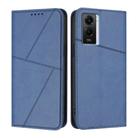 For vivo Y55 5G / Y55s 2023 / Y75 5G Strong Magnetic Frosted Flip Leather Phone Case(Royal Blue) - 1