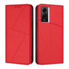For vivo Y55 5G / Y55s 2023 / Y75 5G Strong Magnetic Frosted Flip Leather Phone Case(Red) - 1