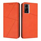 For vivo Y55 5G / Y55s 2023 / Y75 5G Strong Magnetic Frosted Flip Leather Phone Case(Orange) - 1