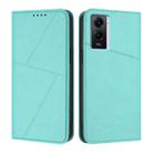 For vivo Y55 5G / Y55s 2023 / Y75 5G Strong Magnetic Frosted Flip Leather Phone Case(Light Blue) - 1