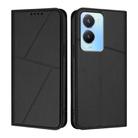 For vivo Y56 / Y16 / Y02s Strong Magnetic Frosted Flip Leather Phone Case(Black) - 1