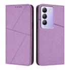 For vivo Y100 4G / 5G / Y100 IDN / V30 Lite 4G Strong Magnetic Frosted Flip Leather Phone Case(Light Purple) - 1