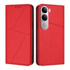For vivo Y300 Global / V40 Lite 5G IDN Strong Magnetic Frosted Flip Leather Phone Case(Red) - 1