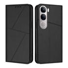 For vivo Y300 Global / V40 Lite 5G IDN Strong Magnetic Frosted Flip Leather Phone Case(Black) - 1