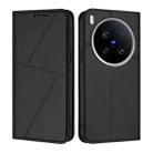 For vivo X200 Ultra Strong Magnetic Frosted Flip Leather Phone Case(Black) - 1