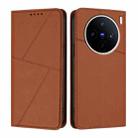 For vivo X200s Strong Magnetic Frosted Flip Leather Phone Case(Coffee Color) - 1
