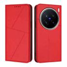 For vivo X200 Pro Strong Magnetic Frosted Flip Leather Phone Case(Red) - 1