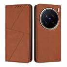 For vivo X200 Pro Strong Magnetic Frosted Flip Leather Phone Case(Coffee Color) - 1