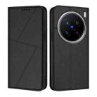 For vivo X200 Pro Strong Magnetic Frosted Flip Leather Phone Case(Black) - 1