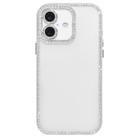 For iPhone 16 Plus Dual-Sided Rhinestone Design Matte Full Coverage Phone Case(White) - 1