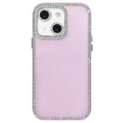 For iPhone 15 Plus / 14 Plus Dual-Sided Rhinestone Design Matte Full Coverage Phone Case(Purple) - 1