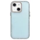 For iPhone 13 / 14 Dual-Sided Rhinestone Design Matte Full Coverage Phone Case(Blue) - 1