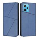 For Realme 9 Pro+ Strong Magnetic Frosted Flip Leather Phone Case(Royal Blue) - 1