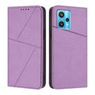 For Realme 9 Pro+ Strong Magnetic Frosted Flip Leather Phone Case(Light Purple) - 1