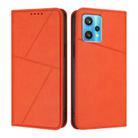 For Realme 9 Pro+ Strong Magnetic Frosted Flip Leather Phone Case(Orange) - 1