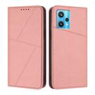 For Realme 9 Pro+ Strong Magnetic Frosted Flip Leather Phone Case(Pink) - 1