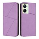 For Realme 10 Pro Strong Magnetic Frosted Flip Leather Phone Case(Light Purple) - 1