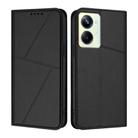 For Realme 10 Pro Strong Magnetic Frosted Flip Leather Phone Case(Black) - 1