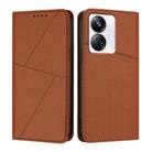 For Realme 10 Pro+ Strong Magnetic Frosted Flip Leather Phone Case(Coffee Color) - 1