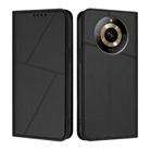 For Realme Narzo 60 Strong Magnetic Frosted Flip Leather Phone Case(Black) - 1