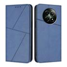 For Realme 12 5G Strong Magnetic Frosted Flip Leather Phone Case(Royal Blue) - 1