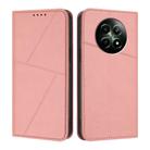 For Realme 12 5G Strong Magnetic Frosted Flip Leather Phone Case(Pink) - 1