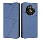 For Realme 12+ Strong Magnetic Frosted Flip Leather Phone Case(Royal Blue) - 1