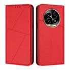 For Realme 13 Pro+ Strong Magnetic Frosted Flip Leather Phone Case(Red) - 1