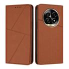 For Realme 13 Pro+ Strong Magnetic Frosted Flip Leather Phone Case(Coffee Color) - 1
