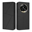 For Realme 13 Pro+ Strong Magnetic Frosted Flip Leather Phone Case(Black) - 1