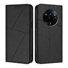 For Realme 14 Pro 5G Strong Magnetic Frosted Flip Leather Phone Case(Black) - 1