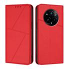 For Realme 14 Pro+ Strong Magnetic Frosted Flip Leather Phone Case(Red) - 1